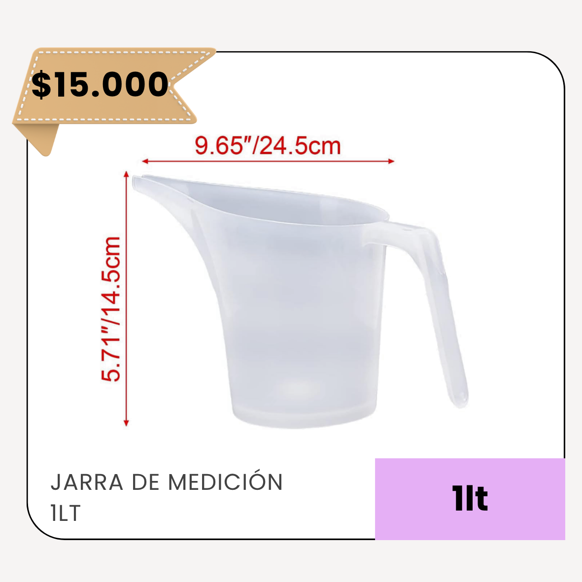 Jarras de medición, jarra graduada de 1 litro, jarra medidora de 500ml, insumos para hacer velas artesanales, herramientas para resina epóxica, jarra plástica resistente al calor, dosificador para manualidades, envases para medir cera líquida, jarra con asa para verter, utensilios para medir líquidos.
