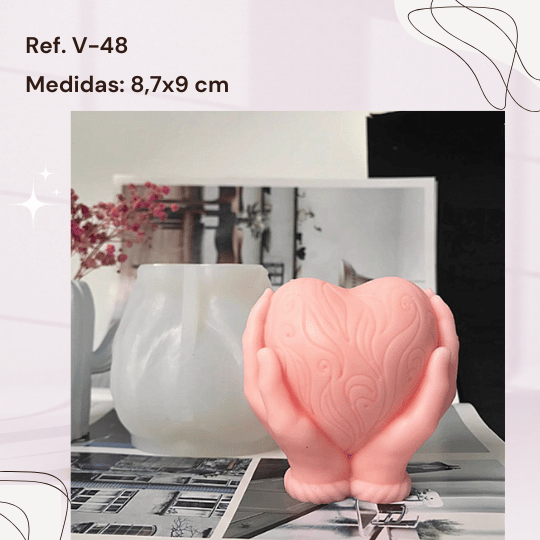V-48 MOLDE PARA VELAS CORAZÓN - Imagen 2