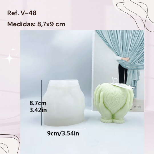 V-48 MOLDE PARA VELAS CORAZÓN - Imagen 3