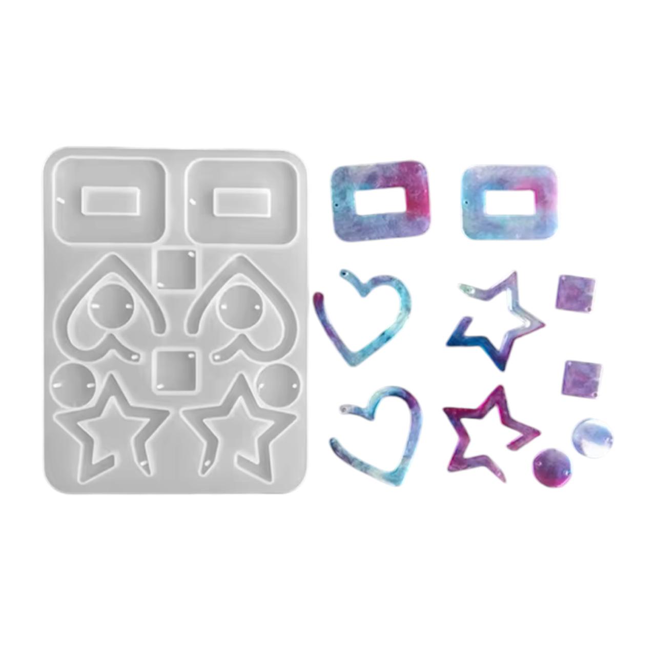 B-03 MOLDE DE ARETES CORAZON Y ESTRELLAS - Imagen 3