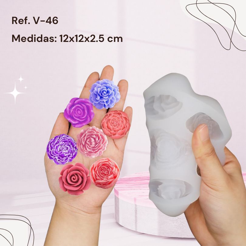 V-46 MOLDE PARA VELAS 7 FLORES - Imagen 4