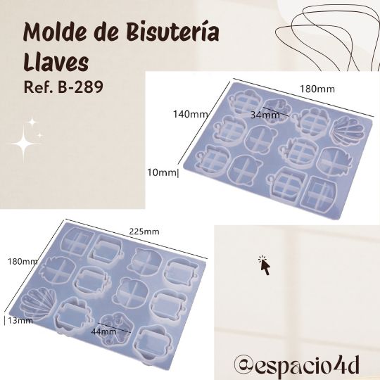 B-289 MOLDE BISUTERÍA PARA LLAVES - Imagen 3
