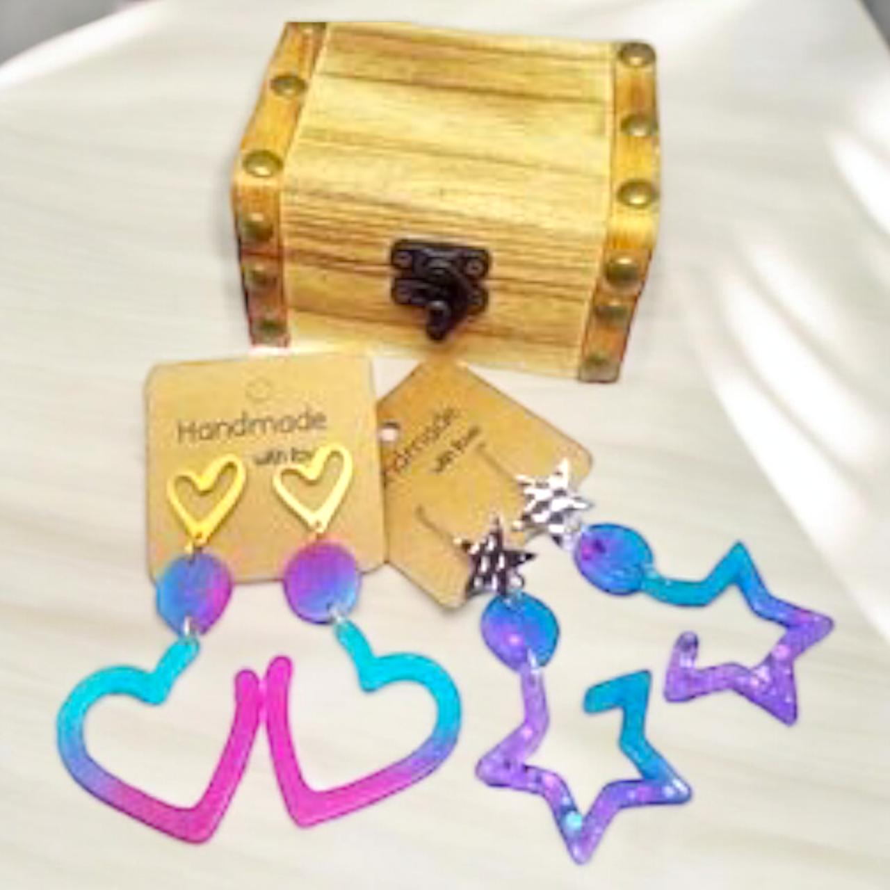 B-03 MOLDE DE ARETES CORAZON Y ESTRELLAS - Imagen 4