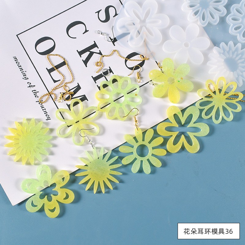 REF B-125 MOLDE BISUTERIA ARETES DE FLORES - Imagen 3